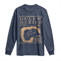 Gulf Of Mexico ESTD 1672 Long Sleeve Shirt Vintage Map