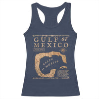 Gulf Of Mexico ESTD 1672 Racerback Tank Top Vintage Map