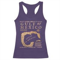 Gulf Of Mexico ESTD 1672 Racerback Tank Top Vintage Map