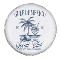 Funny Gulf Of Mexico Social Club Stay Salty Always And Forever Spare Tire Cover Coconut Tree Cocktail