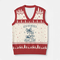 Funny Gulf Of Mexico Social Club Stay Salty Always And Forever V-Neck Knit Sweater Vest Coconut Tree Cocktail - Wonder Print Shop