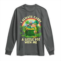 Funny St Patrick's Day Cannabis Weed Long Sleeve Shirt I Always Carry A Little Pot Leprechaun