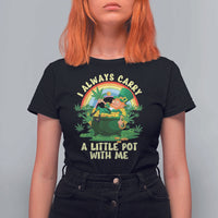 Funny St Patrick's Day Cannabis Weed T Shirt For Women I Always Carry A Little Pot Leprechaun