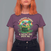Funny St Patrick's Day Cannabis Weed T Shirt For Women I Always Carry A Little Pot Leprechaun
