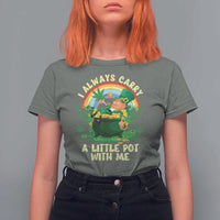 Funny St Patrick's Day Cannabis Weed T Shirt For Women I Always Carry A Little Pot Leprechaun