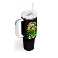 Funny St Patrick's Day Cannabis Weed Tumbler With Handle I Always Carry A Little Pot Leprechaun