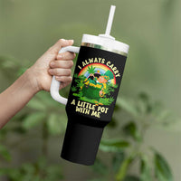 Funny St Patrick's Day Cannabis Weed Tumbler With Handle I Always Carry A Little Pot Leprechaun