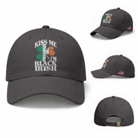 Funny Kiss Me I'm Black Irish Baseball Cap St Patrick's Day Vintage Shamrock