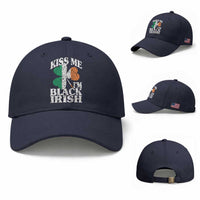 Funny Kiss Me I'm Black Irish Baseball Cap St Patrick's Day Vintage Shamrock