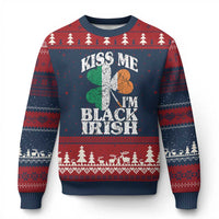 Funny Kiss Me I'm Black Irish Ugly Christmas Sweater St Patrick's Day Vintage Shamrock - Wonder Print Shop
