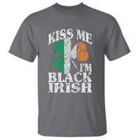 Funny Kiss Me I'm Black Irish T Shirt St Patrick's Day Vintage Shamrock