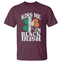 Funny Kiss Me I'm Black Irish T Shirt St Patrick's Day Vintage Shamrock