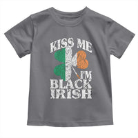 Funny Kiss Me I'm Black Irish Toddler T Shirt St Patrick's Day Vintage Shamrock