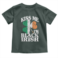 Funny Kiss Me I'm Black Irish Toddler T Shirt St Patrick's Day Vintage Shamrock
