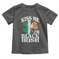 Funny Kiss Me I'm Black Irish Toddler T Shirt St Patrick's Day Vintage Shamrock