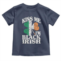 Funny Kiss Me I'm Black Irish Toddler T Shirt St Patrick's Day Vintage Shamrock