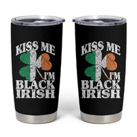 Funny Kiss Me I'm Black Irish Tumbler Cup St Patrick's Day Vintage Shamrock
