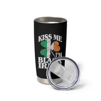 Funny Kiss Me I'm Black Irish Tumbler Cup St Patrick's Day Vintage Shamrock