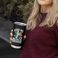 Funny Kiss Me I'm Black Irish Tumbler Cup St Patrick's Day Vintage Shamrock