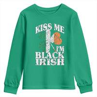 Funny Kiss Me I'm Black Irish Youth Sweatshirt St Patrick's Day Vintage Shamrock