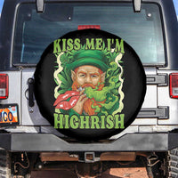Funny St Patrick's Day Cannabis Weed Spare Tire Cover Kiss Me I'm Highrish Leprechaun