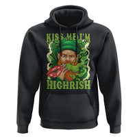 Funny St Patrick's Day Cannabis Weed Hoodie Kiss Me I'm Highrish Leprechaun