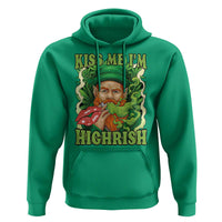 Funny St Patrick's Day Cannabis Weed Hoodie Kiss Me I'm Highrish Leprechaun