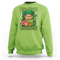 Funny St Patrick's Day Cannabis Weed Sweatshirt Kiss Me I'm Highrish Leprechaun
