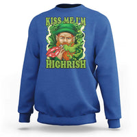 Funny St Patrick's Day Cannabis Weed Sweatshirt Kiss Me I'm Highrish Leprechaun