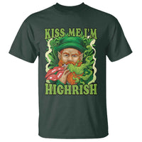 Funny St Patrick's Day Cannabis Weed T Shirt Kiss Me I'm Highrish Leprechaun