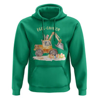 Funny Easter Day Excavator Hoodie Eggs-Cavator Bunny Construction Trucks