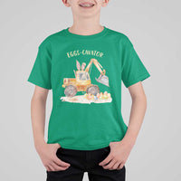 Funny Easter Day Excavator T Shirt For Kid Eggs-Cavator Bunny Construction Trucks