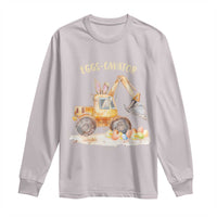 Funny Easter Day Excavator Long Sleeve Shirt Eggs-Cavator Bunny Construction Trucks