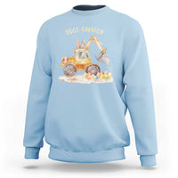 Funny Easter Day Excavator Sweatshirt Eggs-Cavator Bunny Construction Trucks
