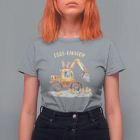 Funny Easter Day Excavator T Shirt For Women Eggs-Cavator Bunny Construction Trucks