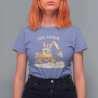 Funny Easter Day Excavator T Shirt For Women Eggs-Cavator Bunny Construction Trucks