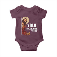 Funny Resurrection Christians Easter Day Baby Onesie YOLO LOL JK BRB Jesus