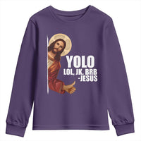 Funny Resurrection Christians Easter Day Youth Sweatshirt YOLO LOL JK BRB Jesus