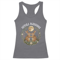 Ostara Blessing Pagan Eostre Easter Day Racerback Tank Top Spring Moon Rabbit Spring Equinox Festival