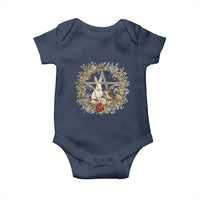 Ostara Blessing Pagan Eostre Easter Day Baby Onesie Rabbit Bird Wiccan Pentagram