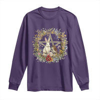 Ostara Blessing Pagan Eostre Easter Day Long Sleeve Shirt Rabbit Bird Wiccan Pentagram