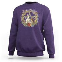 Ostara Blessing Pagan Eostre Easter Day Sweatshirt Rabbit Bird Wiccan Pentagram