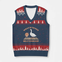 What If I'm Not Silly Enough Funny Silly Goose V-Neck Knit Sweater Vest