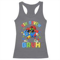 67 Autism Awareness Racerback Tank Top Funny Six Seven Bruh Autistic Puzzle Kids Boys