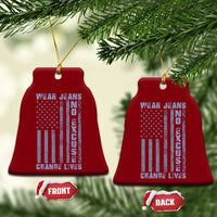 Denim Day Awareness Ceramic Ornament Wear Jeans No Excuse Change Lives Vintage American Flag