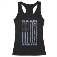 Denim Day Awareness Racerback Tank Top Wear Jeans No Excuse Change Lives Vintage American Flag