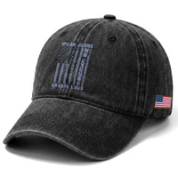 Denim Day Awareness Washed Cotton Baseball Cap Wear Jeans No Excuse Change Lives Vintage American Flag
