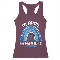 Denim Day Awareness Racerback Tank Top In April We Wear Jeans Rainbow