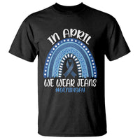 Denim Day Awareness T Shirt In April We Wear Jeans Rainbow