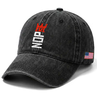 No Kings Protest Nope Funny Political Satire Washed Cotton Baseball Cap